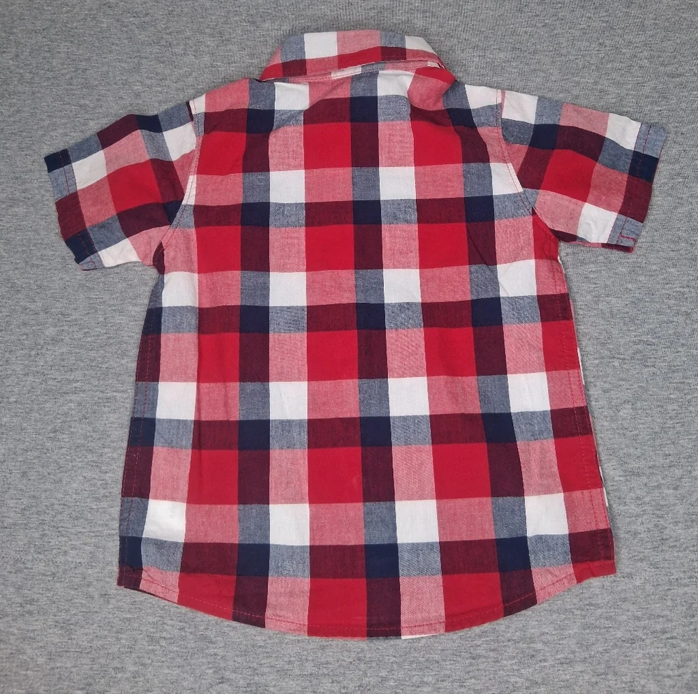 Carters 3 Pcs Bundle Shorts & Button-up T-shirt Beach Palm Print & Classic Red